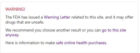 FDA Online Pharmacy Warning